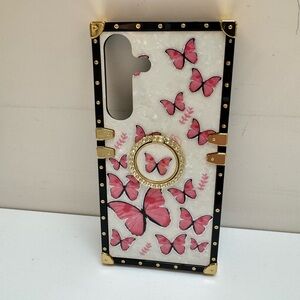 Butterfly ring Phone Case with Gold Accents
